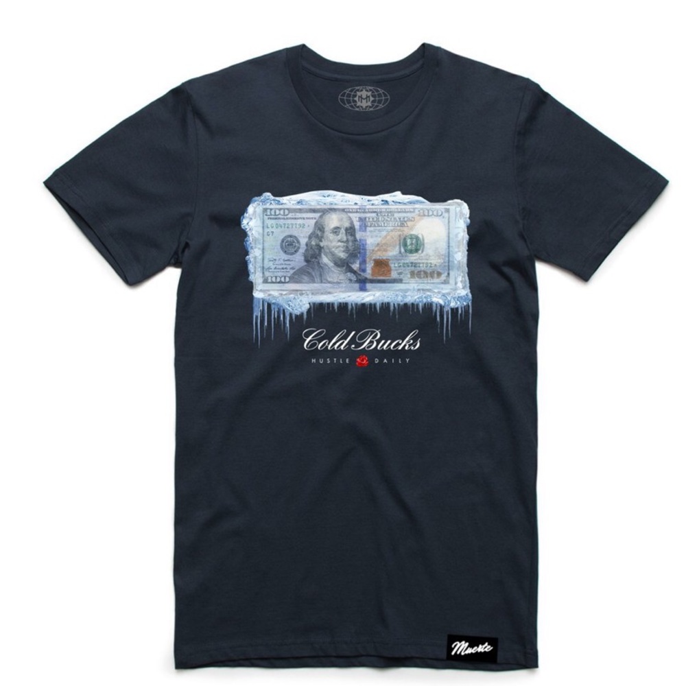Hasta muerte Navy Blue cold bucks tee.